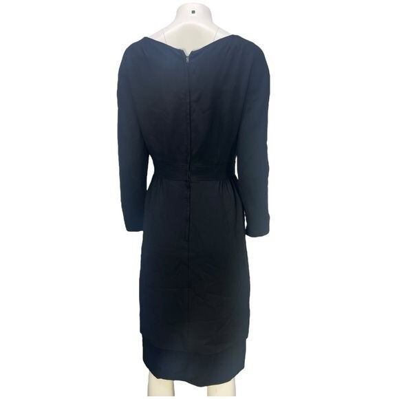 Vintage 50’s/60’s Black Sandra Sage Creation L/S Layered Classic Dress Small