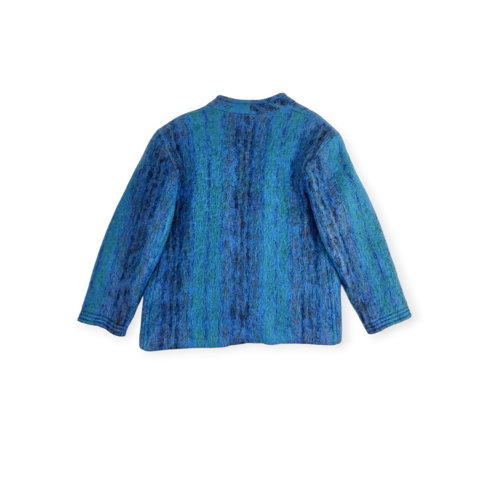 VTG WOOL MOHAIR SWEATER LINED JACKET BLAZER MOD AVANT GARDE PUFF SHAG NEW WAVE