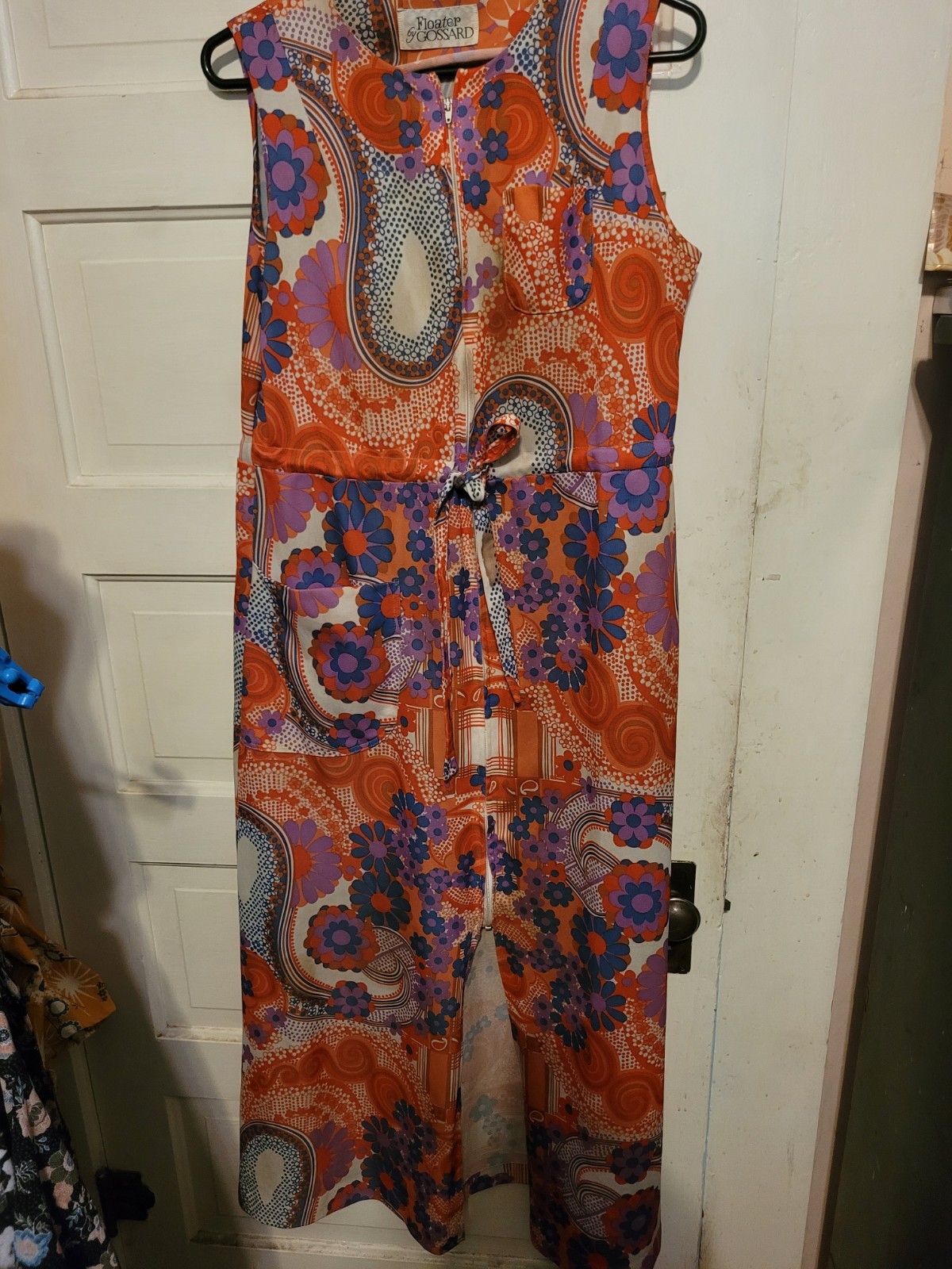 Vintage 1970s Loungewear by Gossard patchwork-print maxi dress/loungewear.