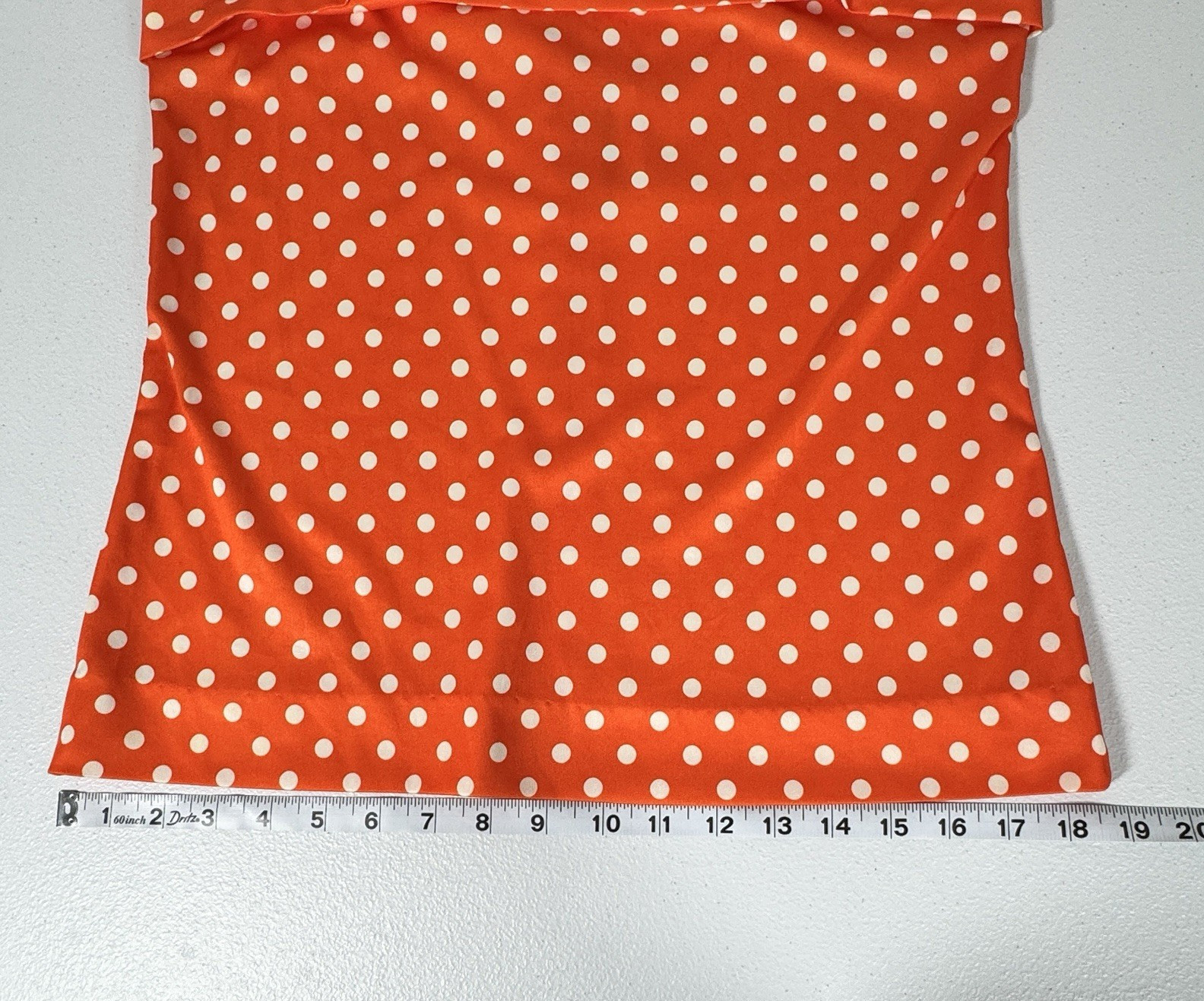 Vintage Polka Dot 2 Piece Set Orange Blouse Camisole Belt Retro Pin Up S