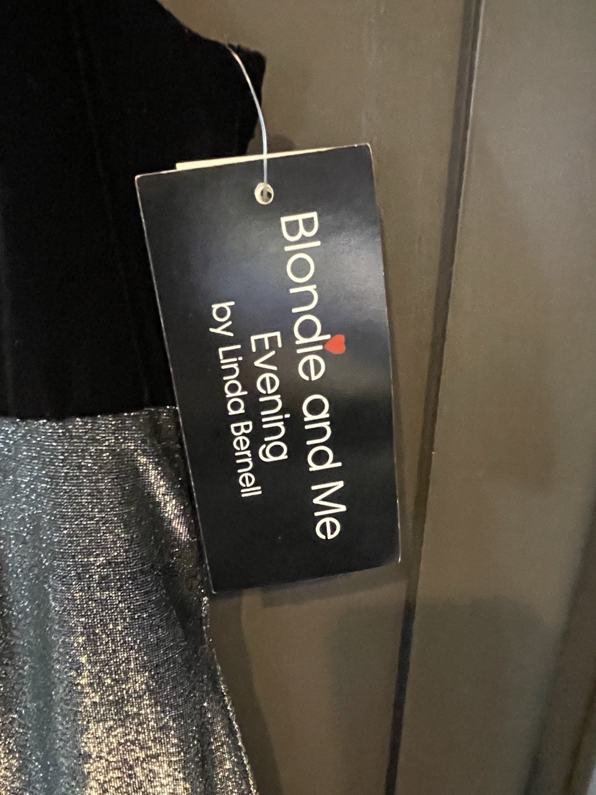 Vintage 90s Blondie and Me Evening Formal Dress Black Silver Velvet Size 5/6 NTW