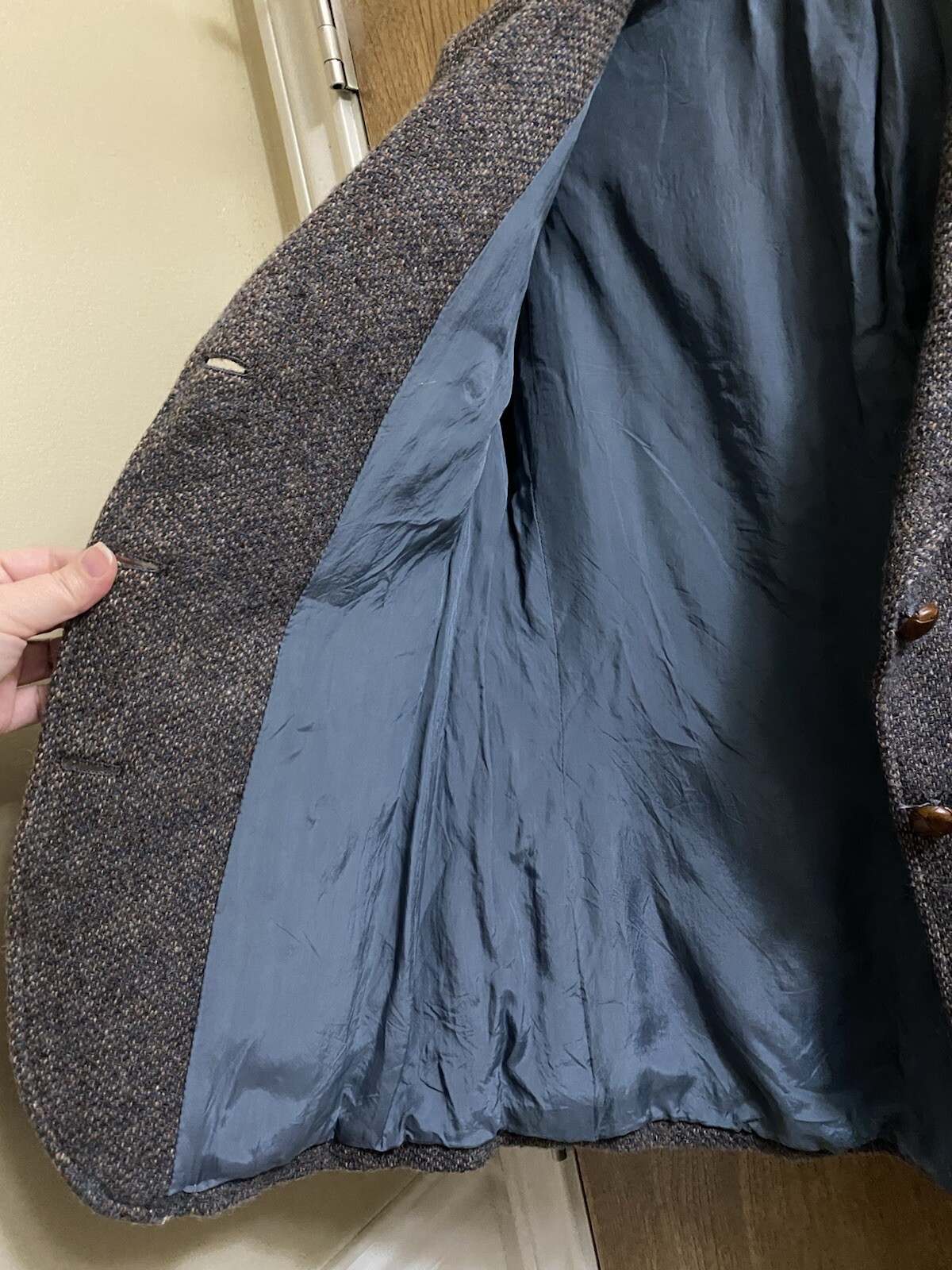 Vintage Stanley Blacker For Bloomingdale’s Women Wool Herringbone Jacket Size 10