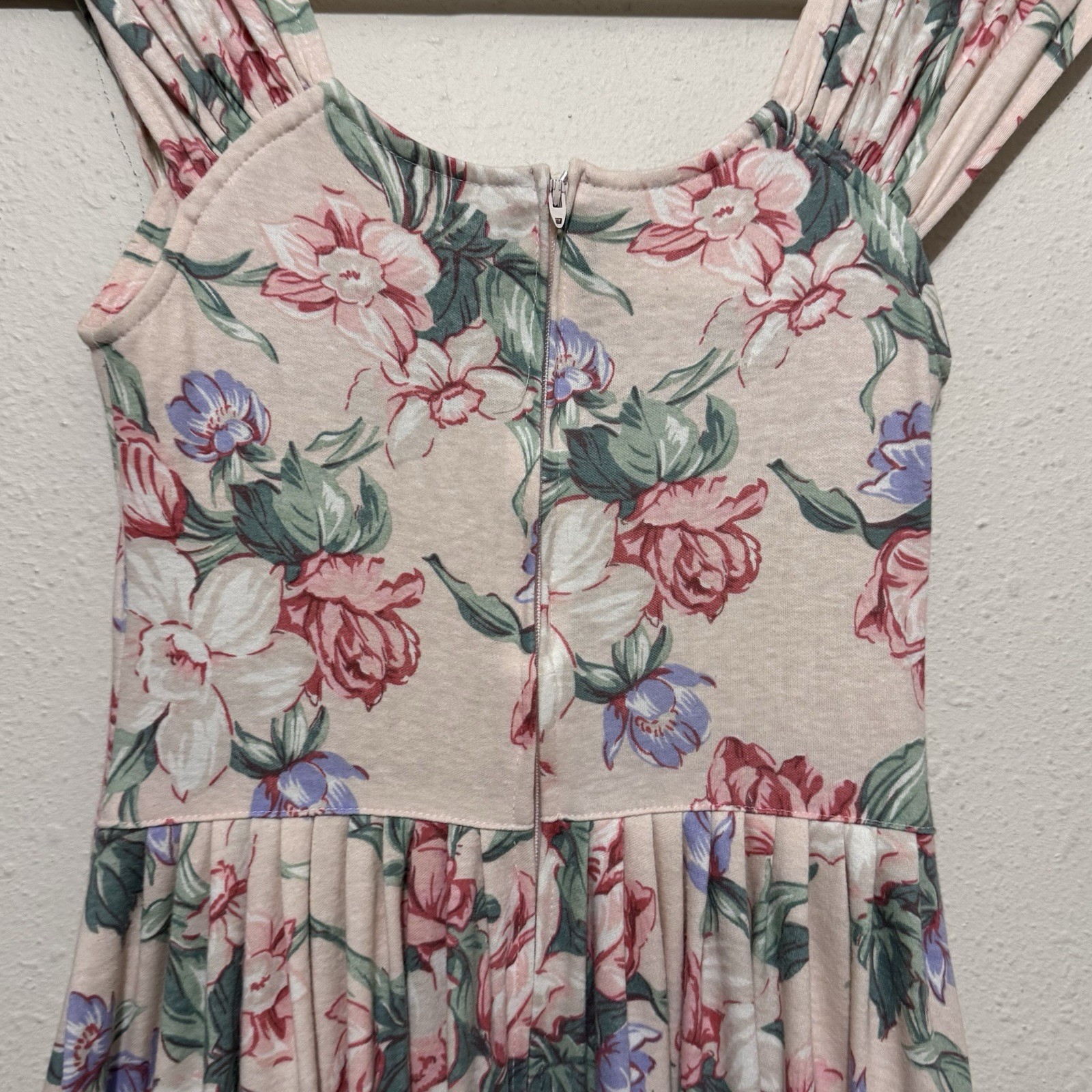 Vintage Carol Anderson California Floral Dress size Medium cottage romantic pink