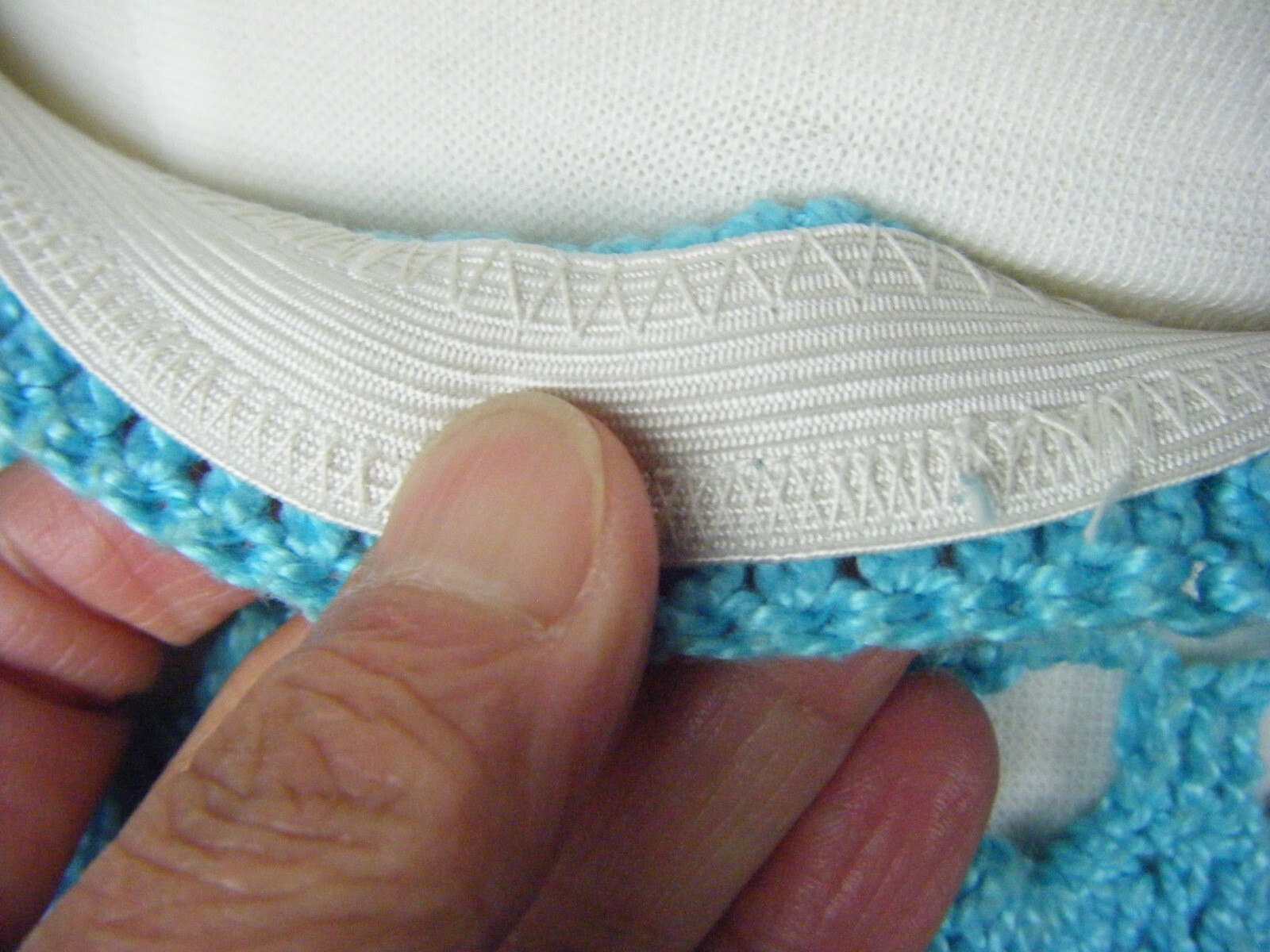 Vtg 60-70s Handmade Blue Crochet Eyelet Cardigan & Skirt-Bust 38/Waist 23-28