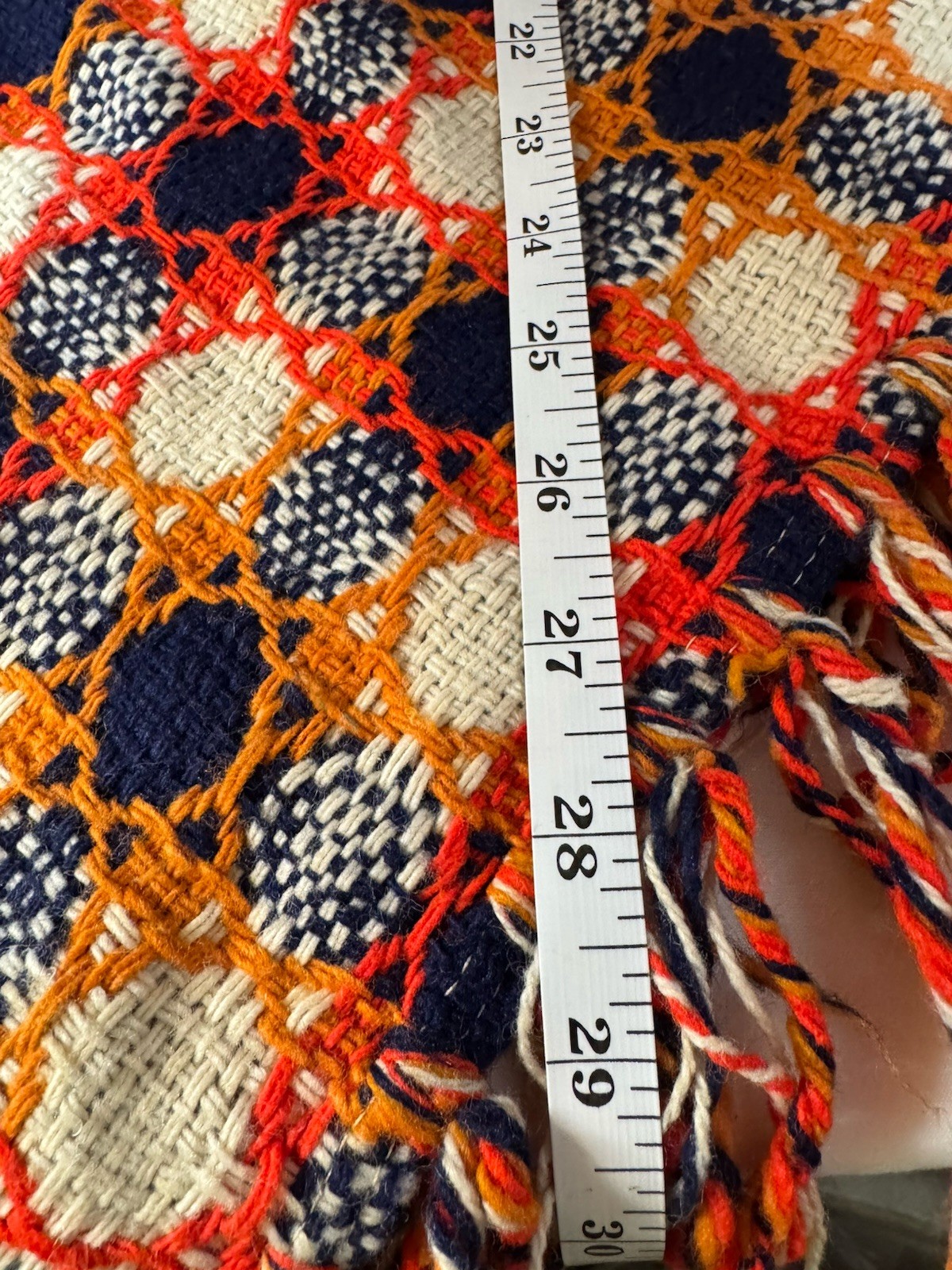 Vintage 1970s Crochet Poncho Colorful Cottage Core Granny Boho Fringe One Size