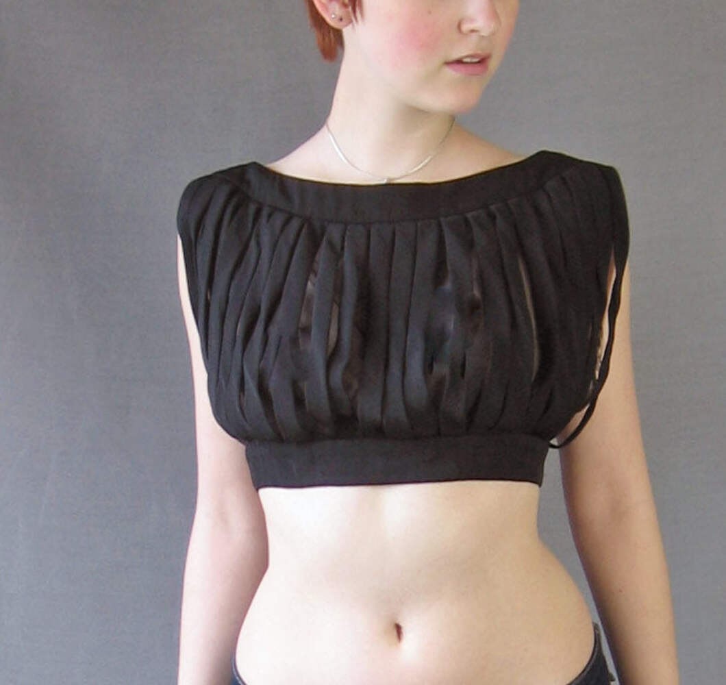 60s Women’s Crop Top Vintage Avant Garde Car Wash Midriff Drama