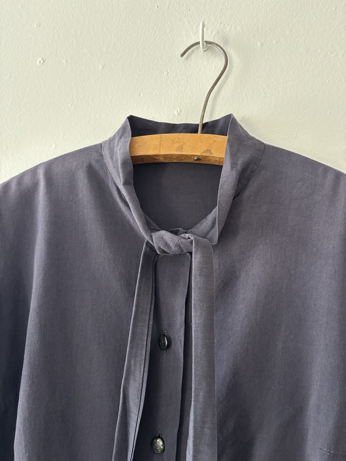 Vintage 1950s Softest Cotton Gabardine Button Down Secretary Blouse