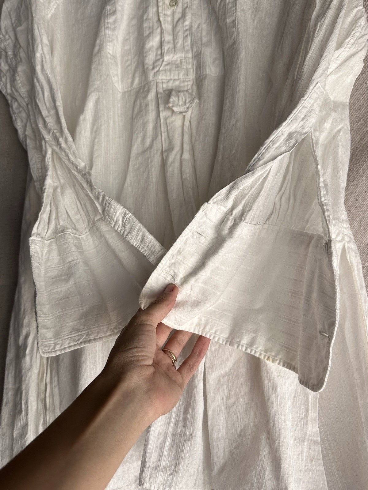 Resale Lot French Antique Dress Blouse Chemise 1900s White Cotton Womens S M L