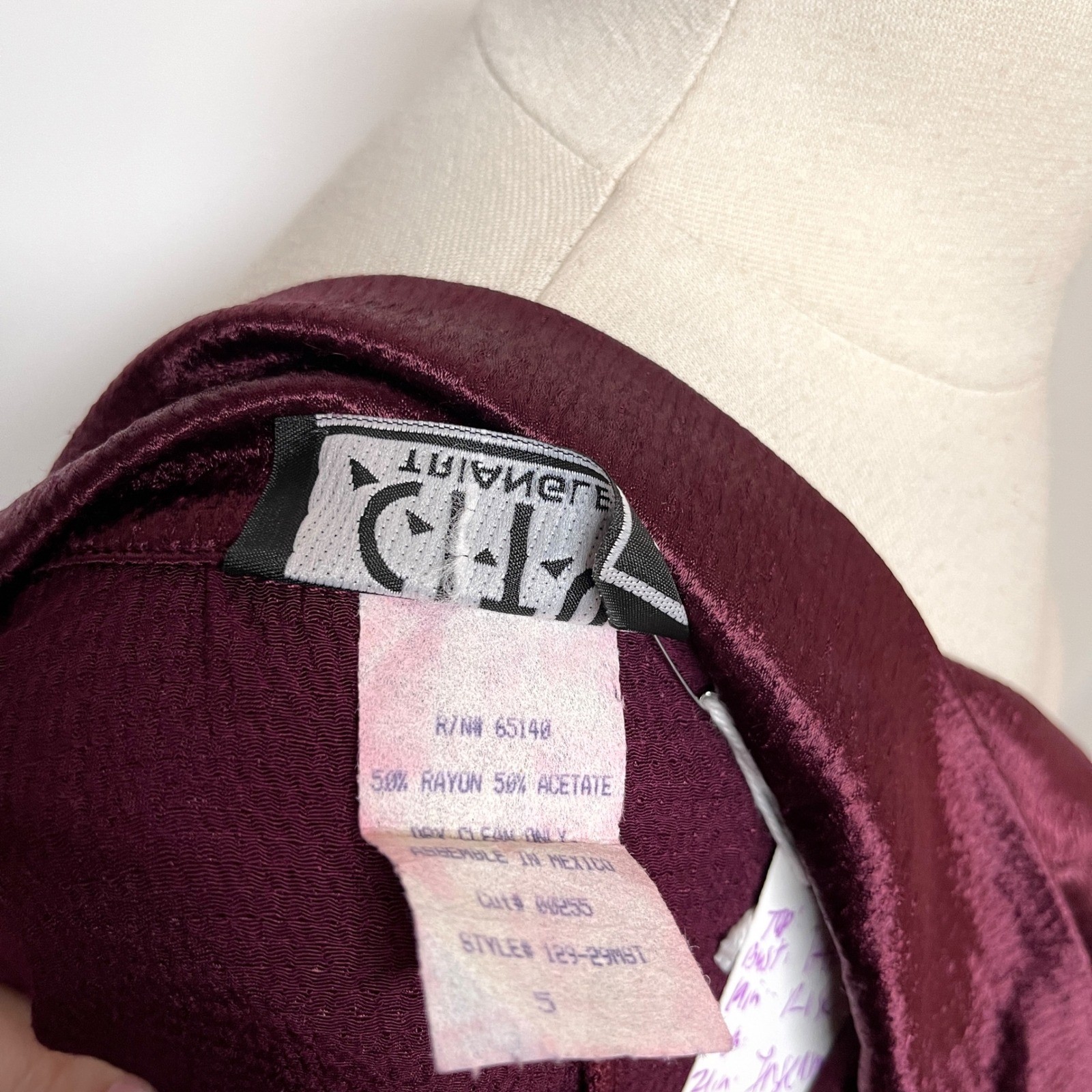 City Triangles Vintage 90s Burgundy Shimmer Pant Suit Set XS/S