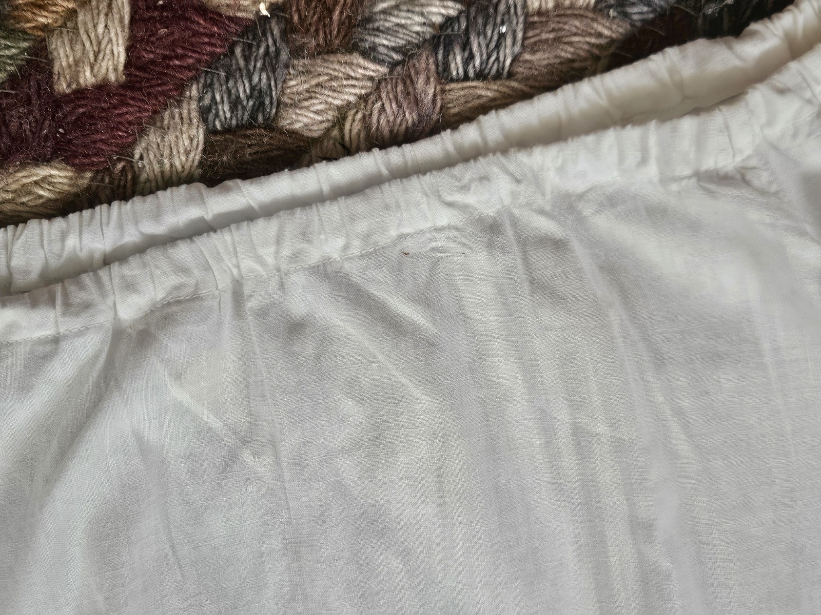 Antique Edwardian Victorian 1900s White Cotton Eyelet Lace Petticoat Altered