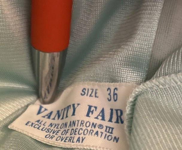 Vintage Vanity Fair Aqua Silky Nylon Tricot Top and Pajamas Pants PJ 2pc Set S/M