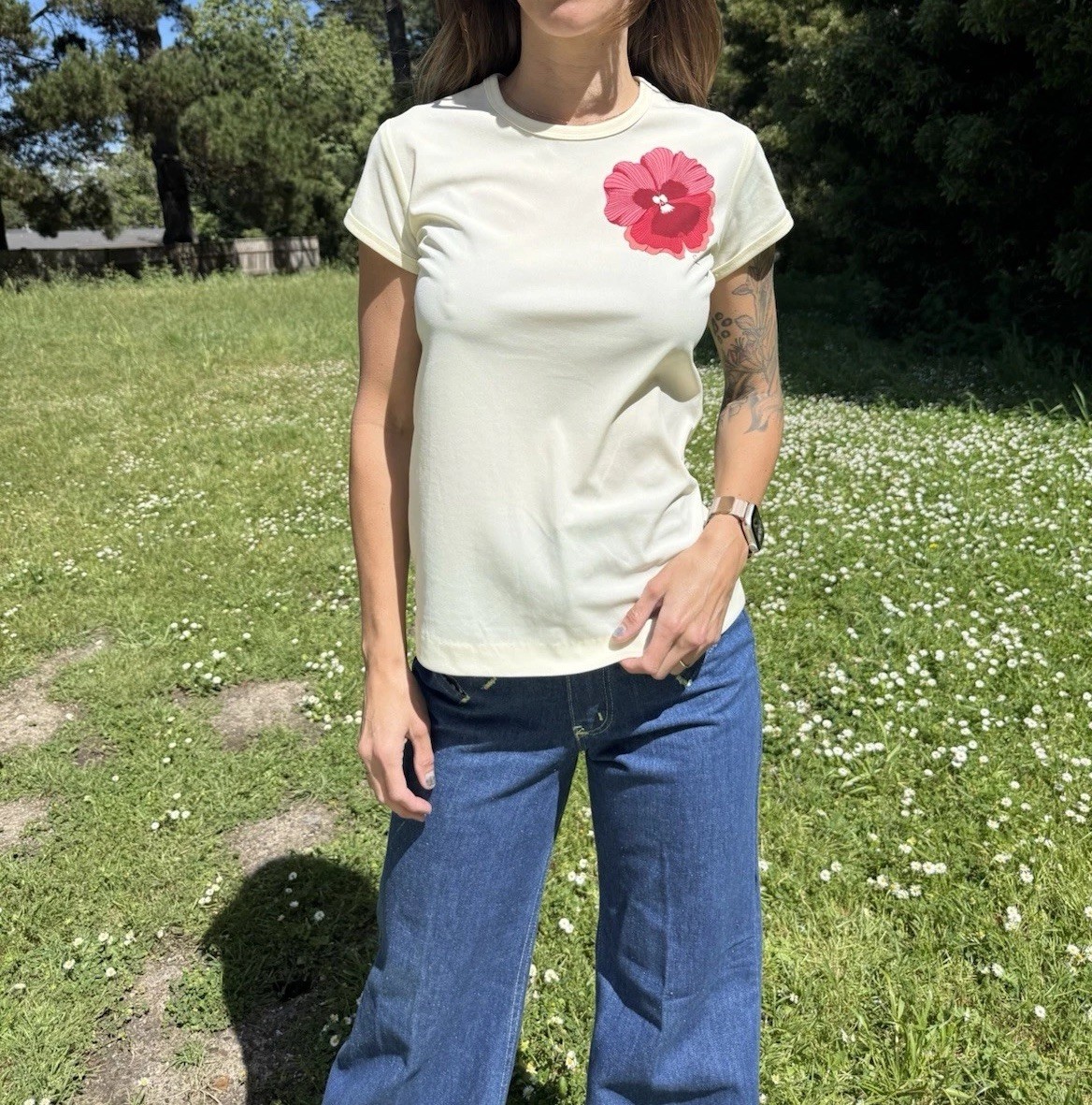 Vintage 1970s Shaheen Floral Hawaiian Top, Signed Size 6