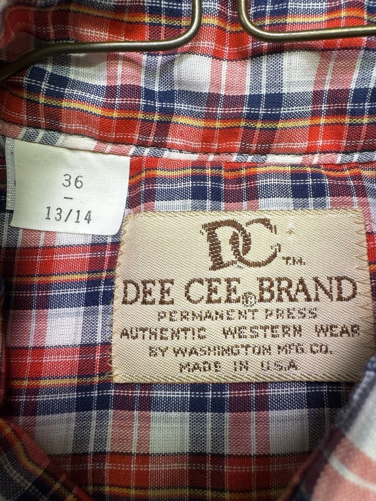 Vintage Dee Cee Brand Western Pearl Snap Shirt Women’s 13/14-36 Red Plaid USA