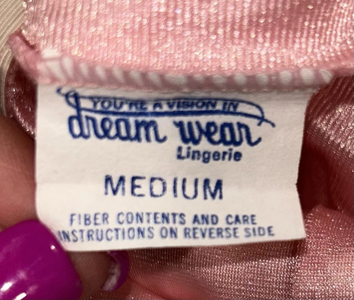 Vintage Dreamwear Lingerie Nightgown, size Medium-Slit to waist and flowing base