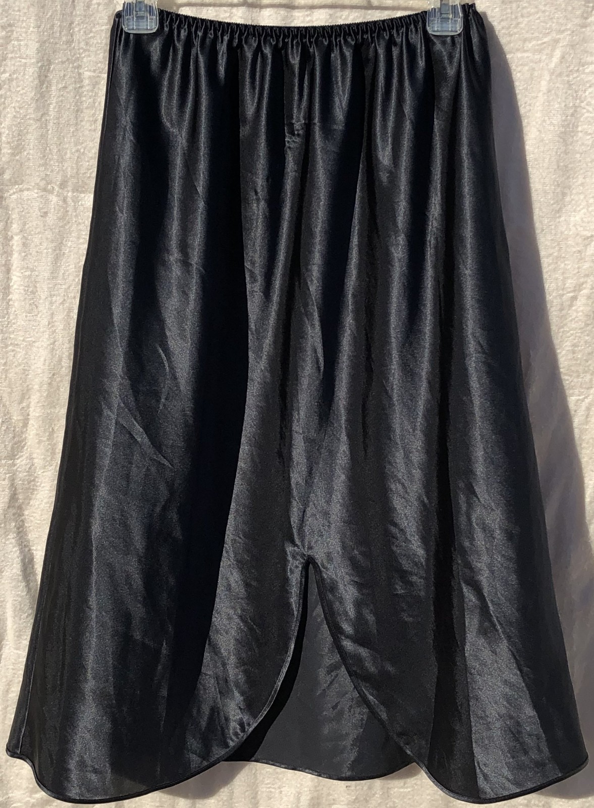 Farr West Vintage Black Satin Half Slip Made In USA Size X Large