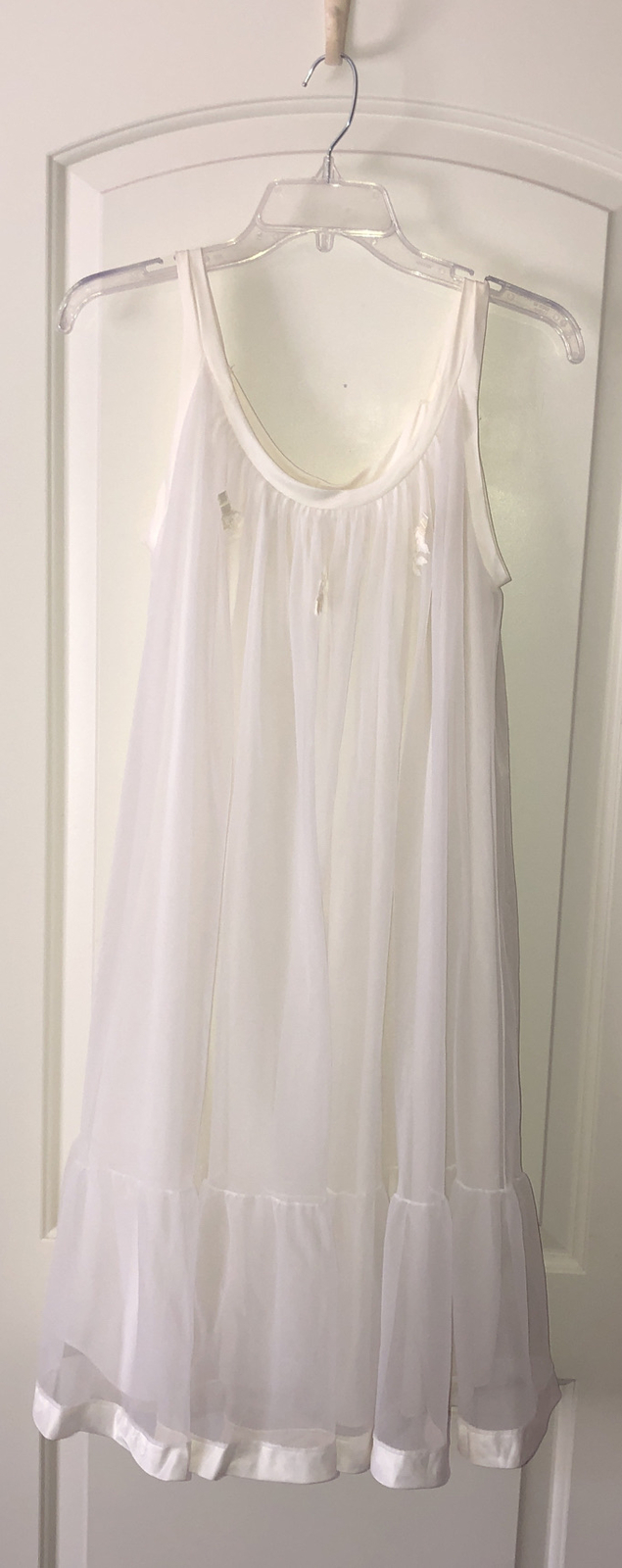 Vintage Leonora Babydoll Nightgown, Off-white, Size Unknown