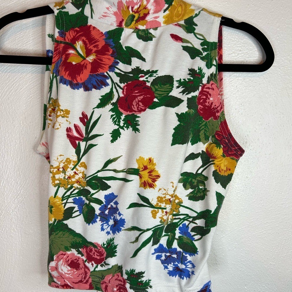 VTG Compagnie Internationale Express Floral Wrap Crop Top S 90s Whimsigoth