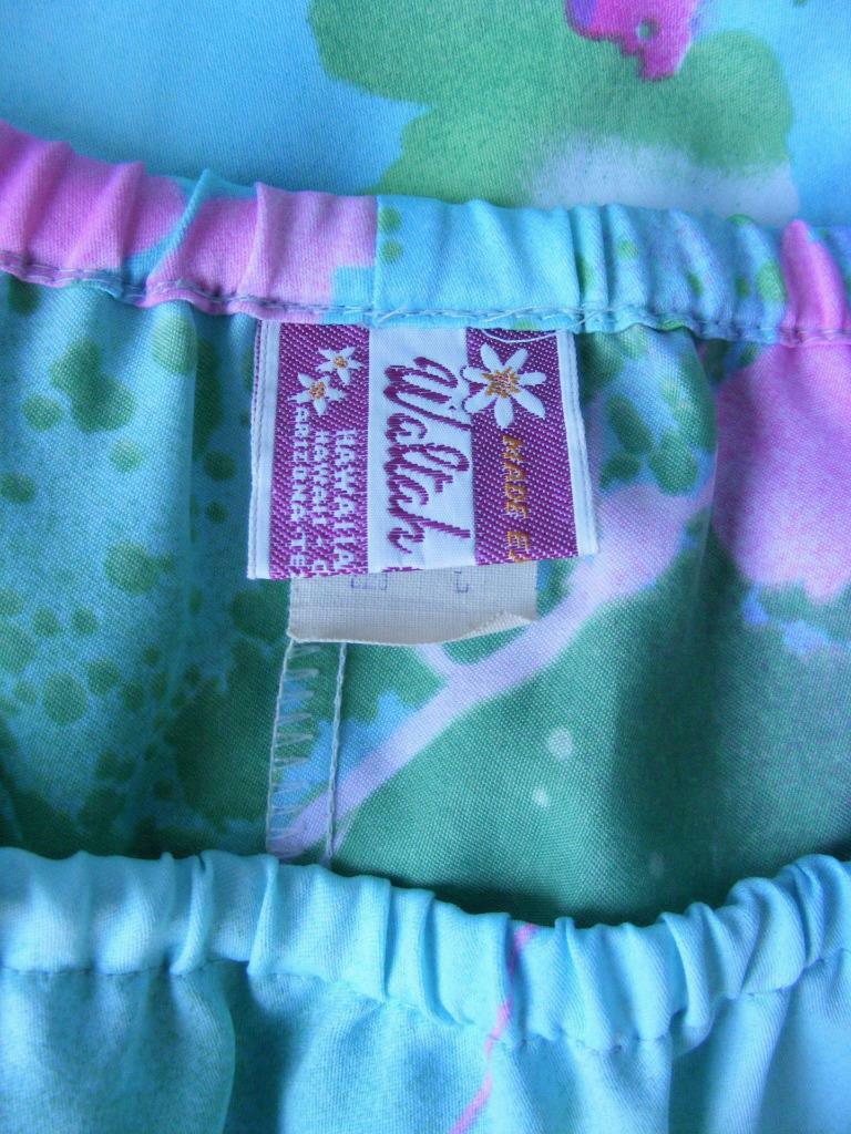 Waltah Clarke’s Vtg Dress L Strapless Maxi Floral Pastels Ruffled Open Split