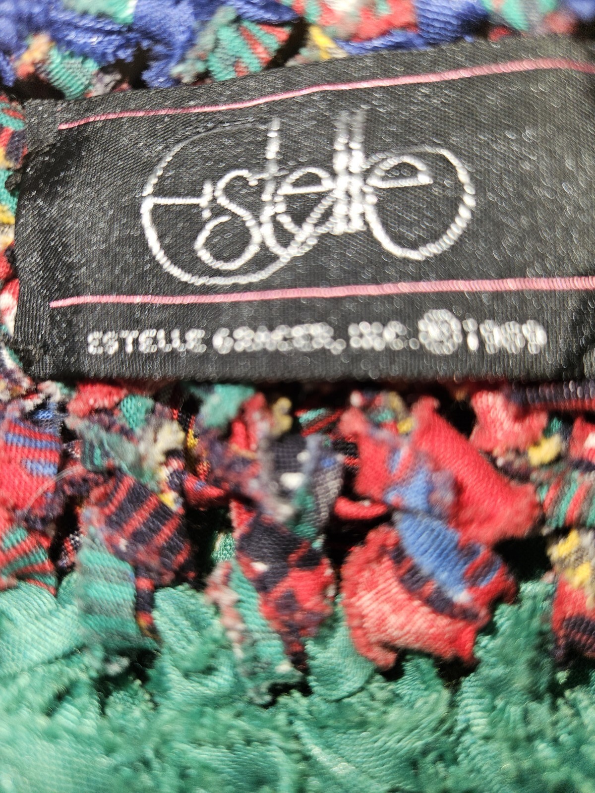 VTG 1989 Estelle Gracer Hippie Rag Rug Artisan Vest Multicolored Open Size S