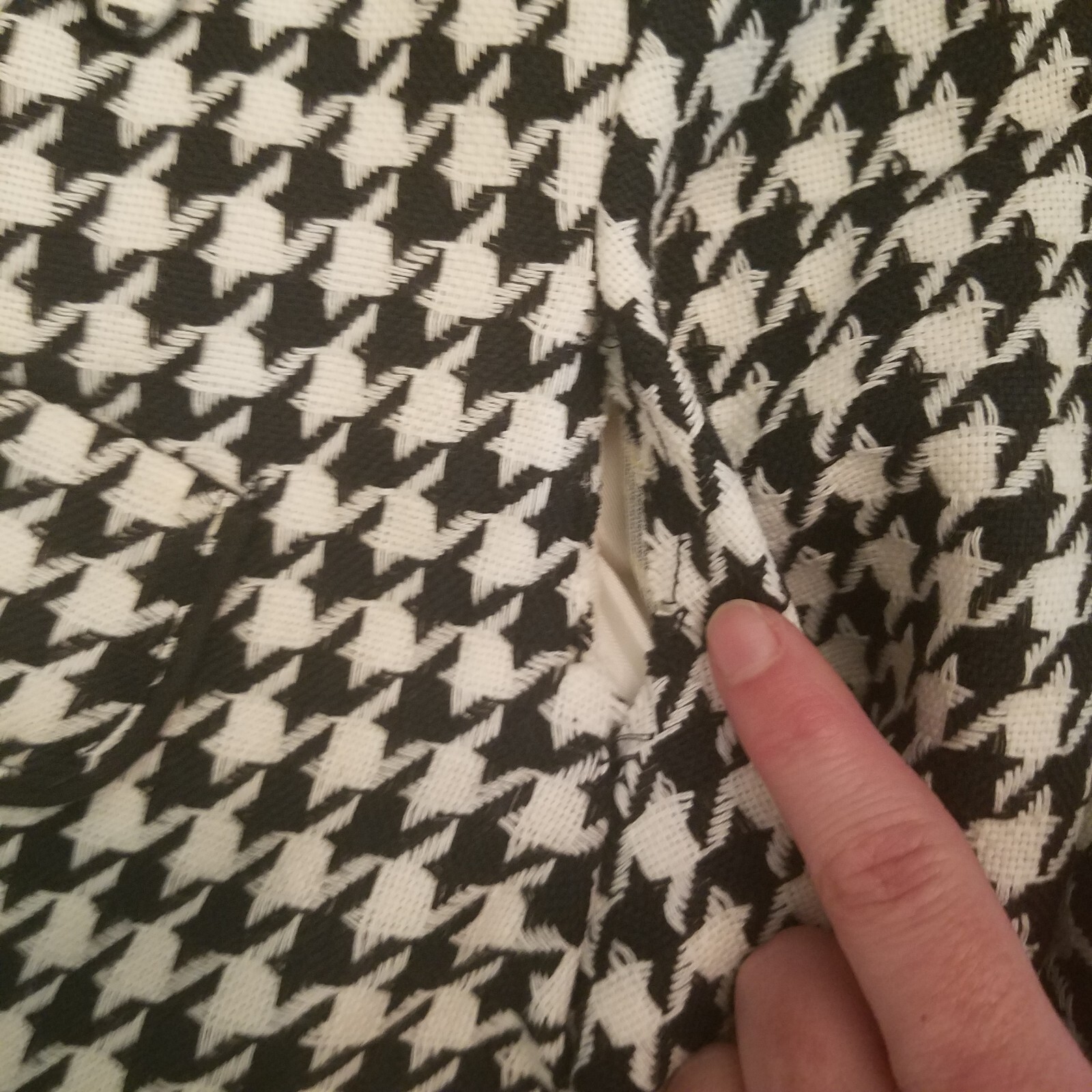 Womens Houndstooth Peacoat Jacket Vintage 50s 60s S/M Thalhimers Union Made