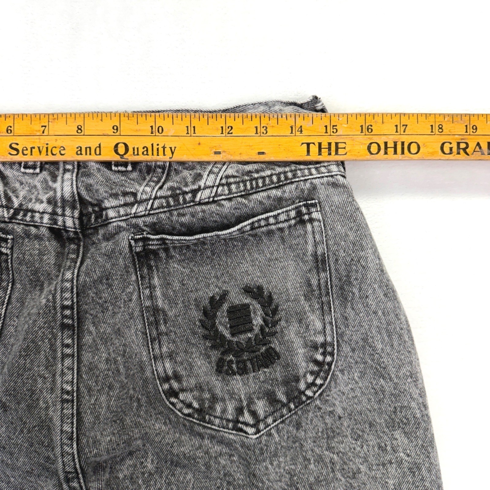 PS Gitano Jeans Womens 16 Gray Acid Wash High Rise Mom Vintage 80s 90s USA Made