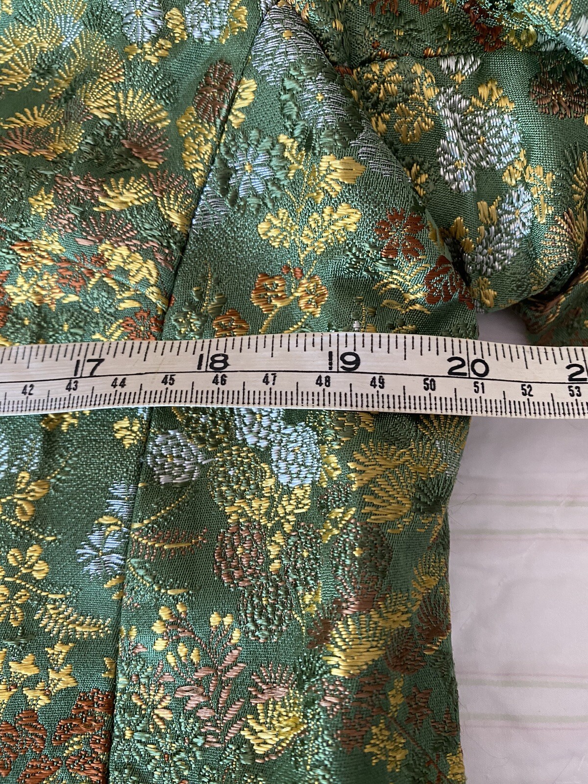 Vintage 1960’s Hand Tailored 2 Pc. Asian Brocade Neru Collar Suit