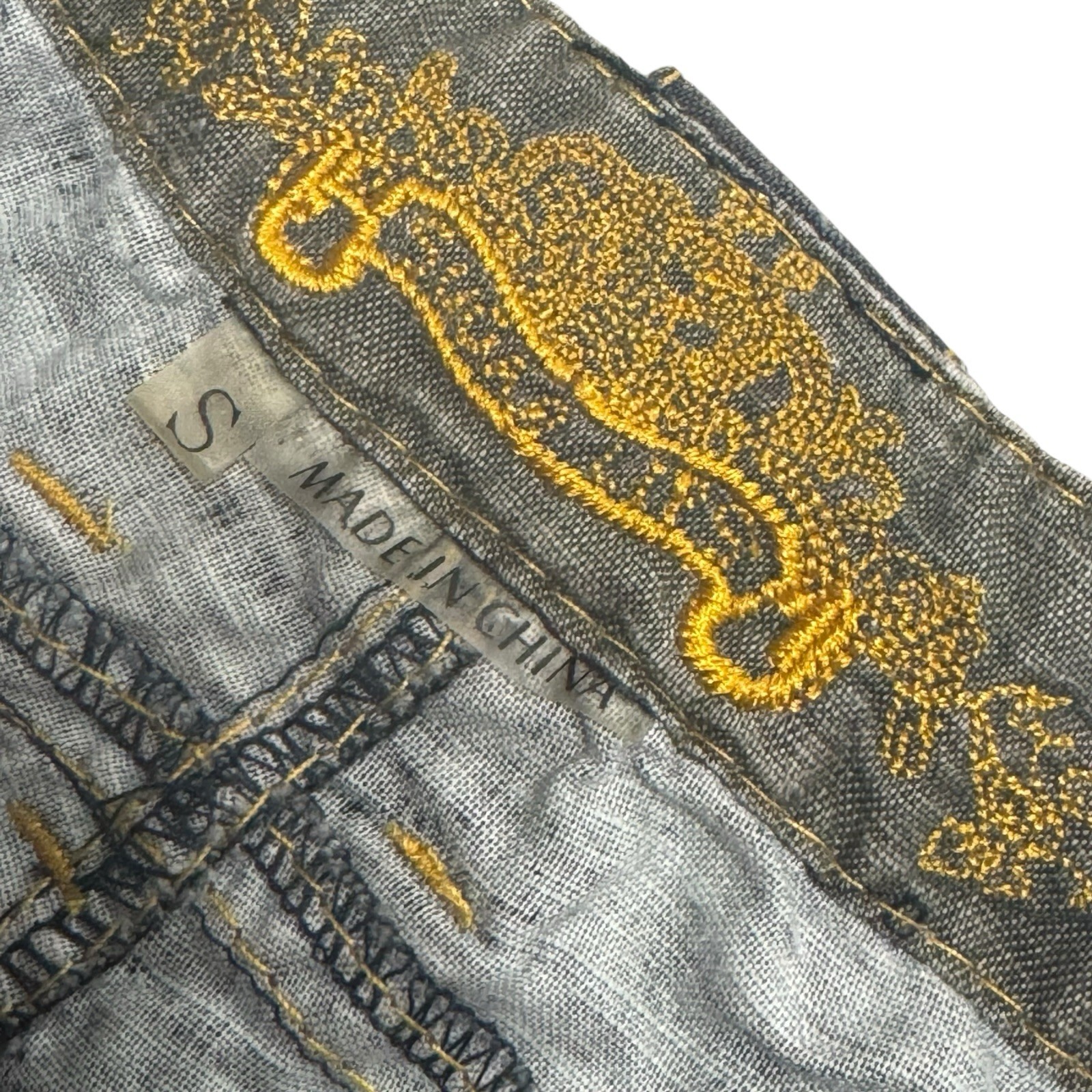 VTG Y2K Sugar Lips Women’s Blue S Cargo Drawstring Zipper Straps Parachute Pant