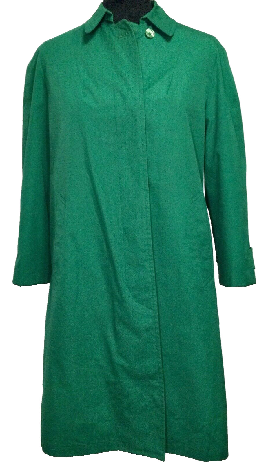 VTG Coat Women’s Vintage Green London Fog Maincoat Insulated Zip Out Lining S 6P