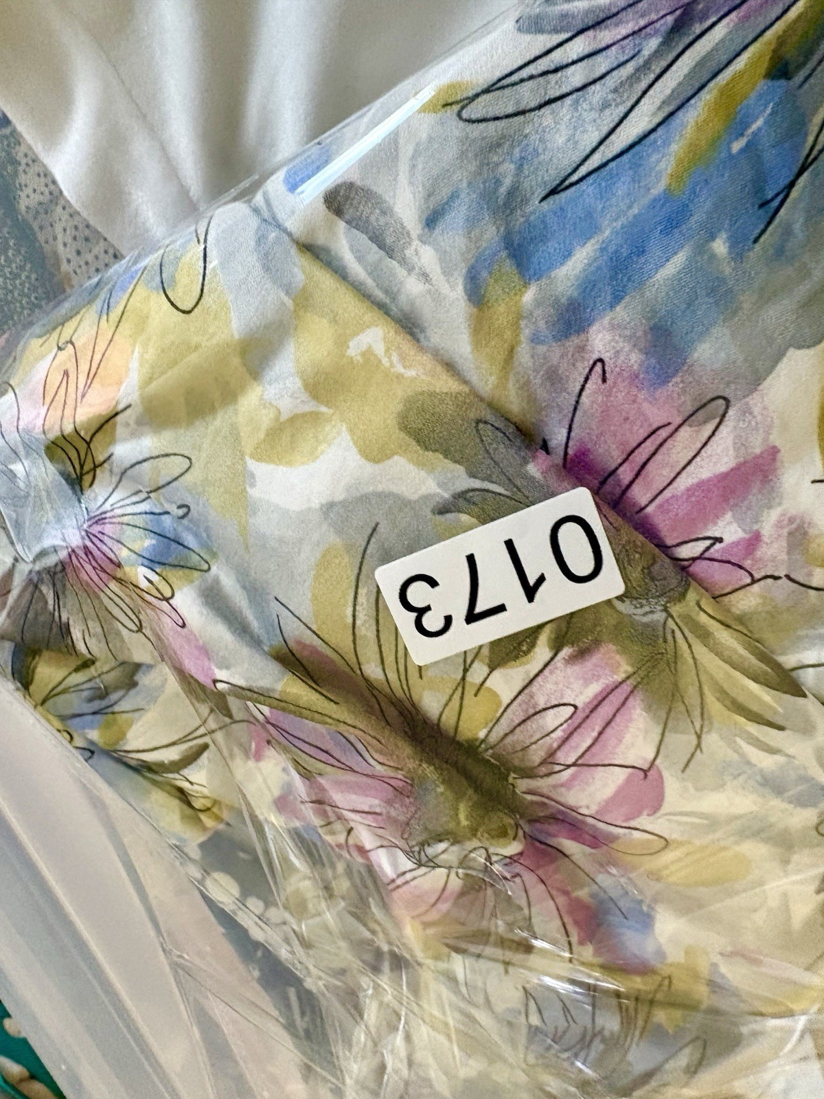 Vintage 60’s Floral Cotton Skirt Size XL Full Box Pleated Pink Blue White Pinup