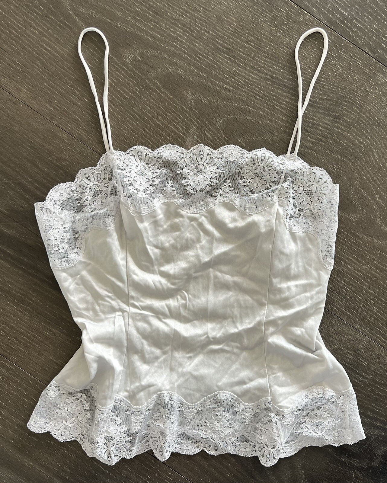 blanche by ralph montenero vintage Nylon And Lace Cami Tank Top Lingerie