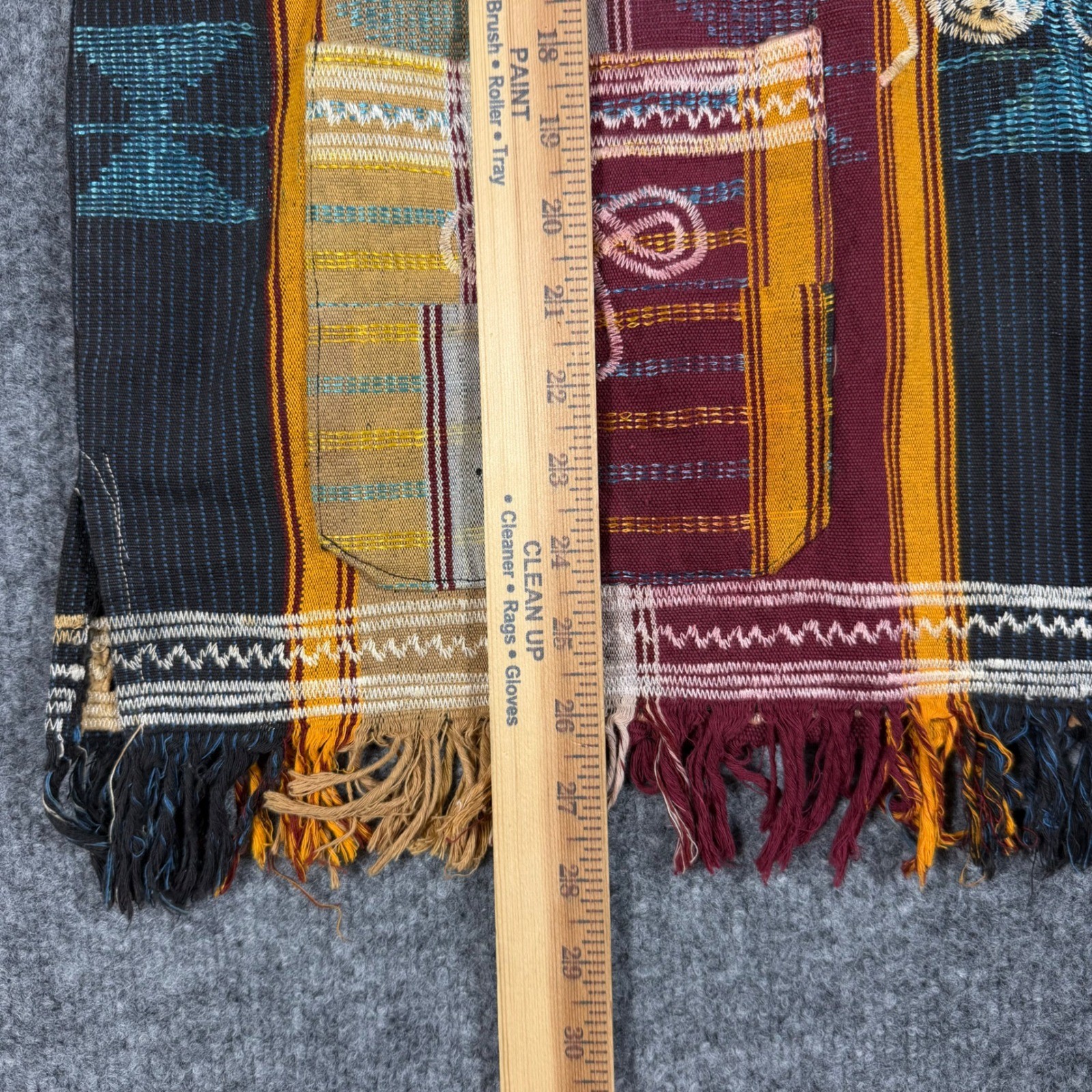 Unbranded Dashiki Tunic Shirt Unisex L Multi Cotton Embroidered Fringe GUC