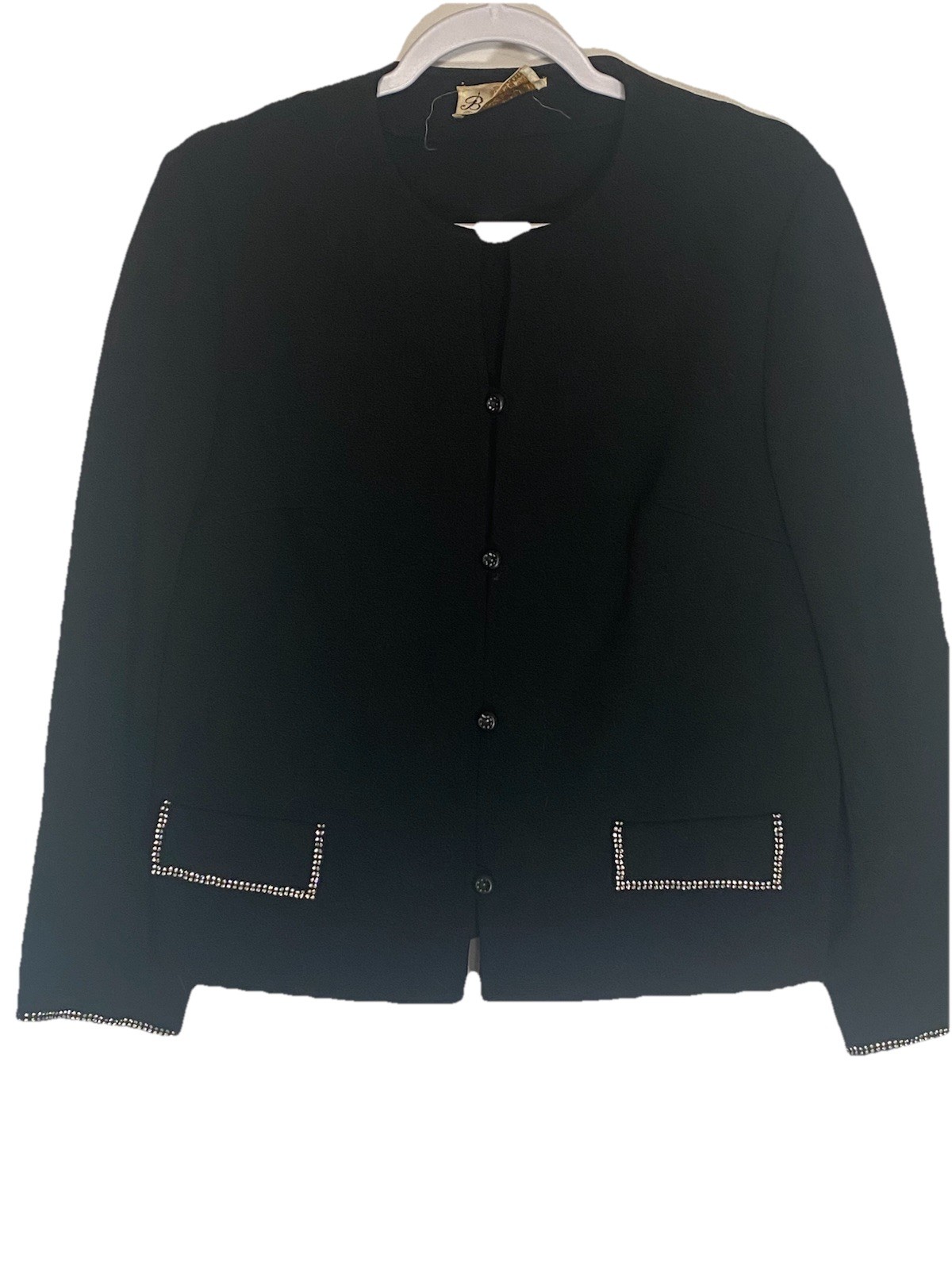VTG,Butte Knit, Late 60’s Early 70’s Pure Virgin Wool Black Cardigan, SZ PL.