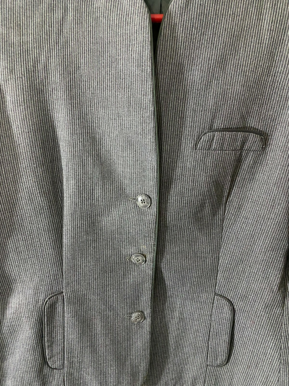 1980’s Gray Pinstripe SUIT by Judy’s Place- M/L- VG- TAILORED CLASSIC – SALE
