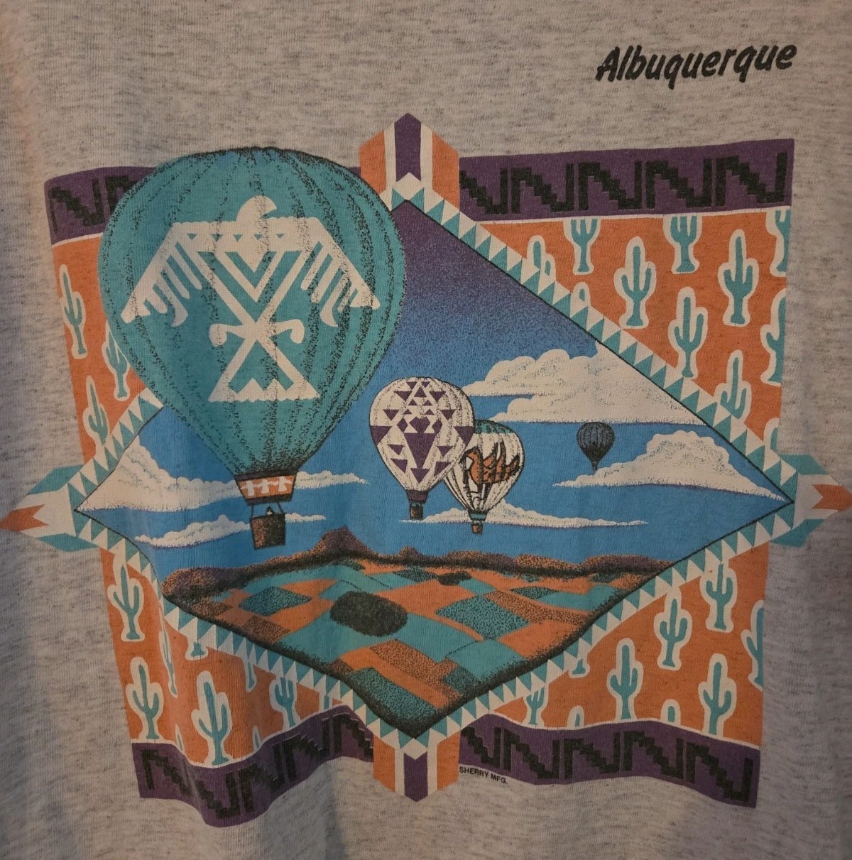 Vintage 80s T Shirt Albuquerque New Mexico Medium Balloon Festival Aztec USA SS