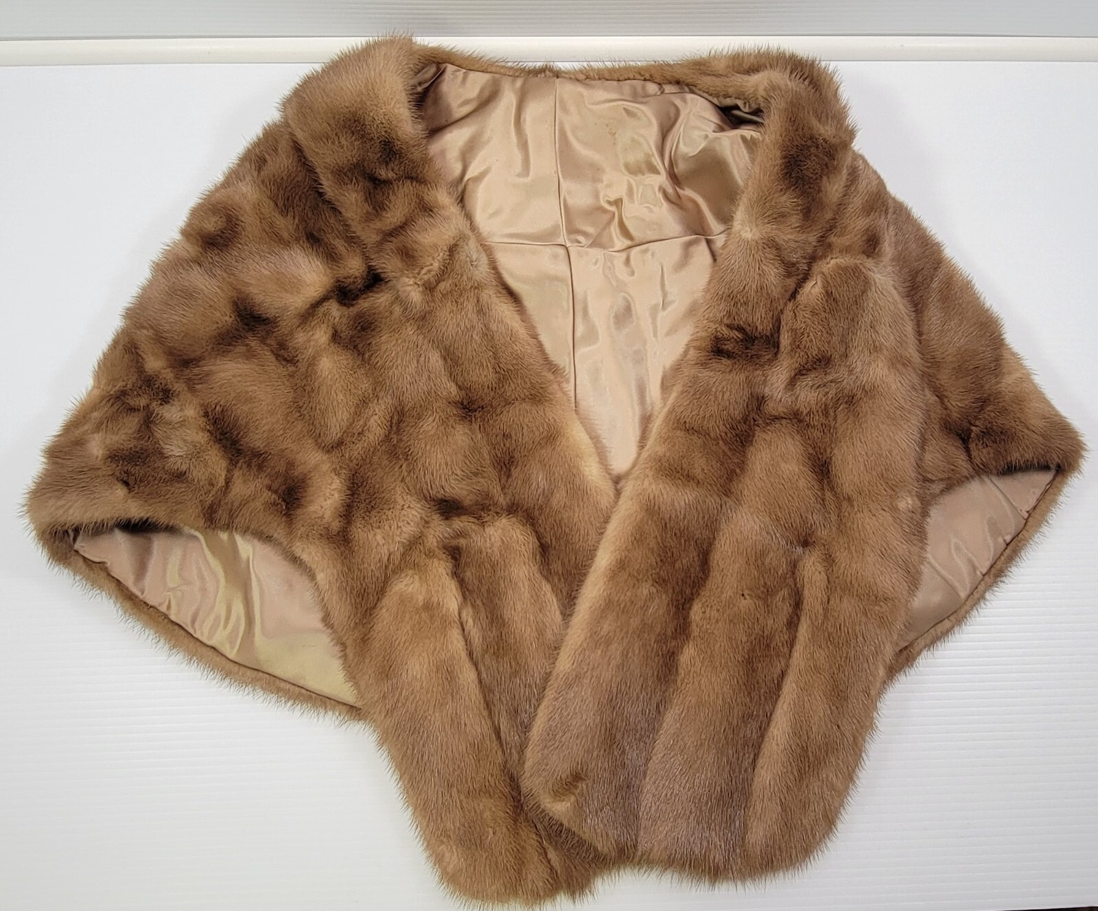 N) Vintage Mob Wife Era Women Over the Shoulder Collar Fur Stole Shawl Vest