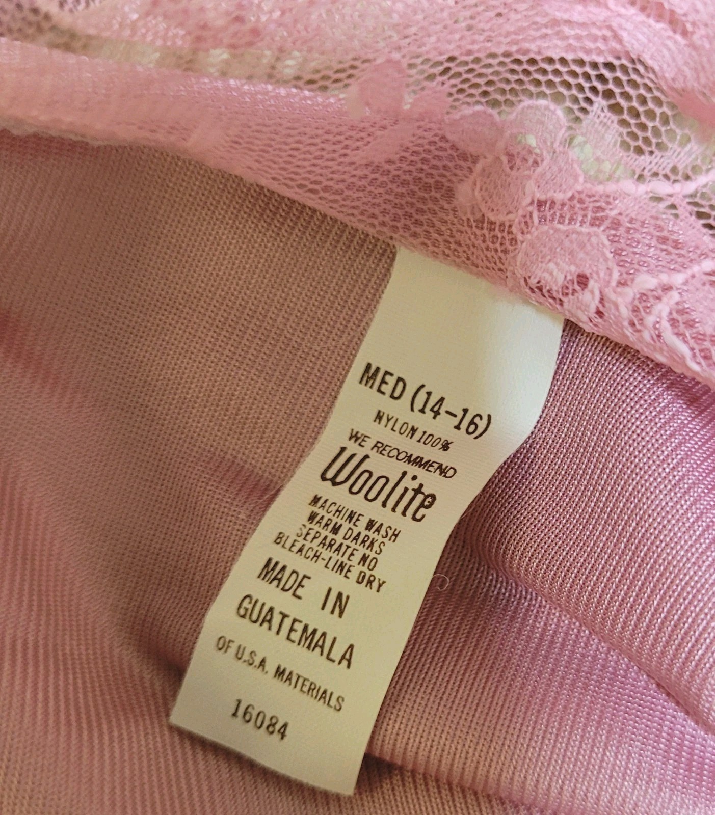 Vtg 70s/80s Kayser Half Slip Skirt Lace Side Panel & Hem Dusty Rose/ Mauve MED