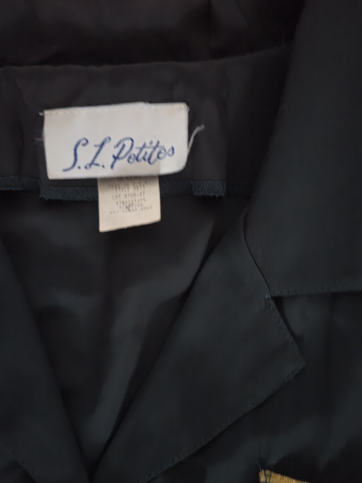 Vintage S.L. Petites Utility Jumpsuit Gold Button Military Airline Style Petite