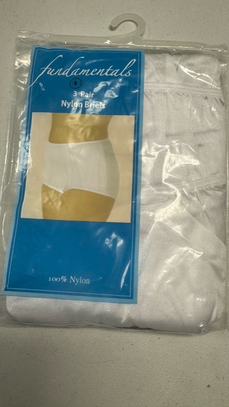 3 pair VTG Sz 9 Sears VIP Nylon Brief Panties Underwear Fundamentals White