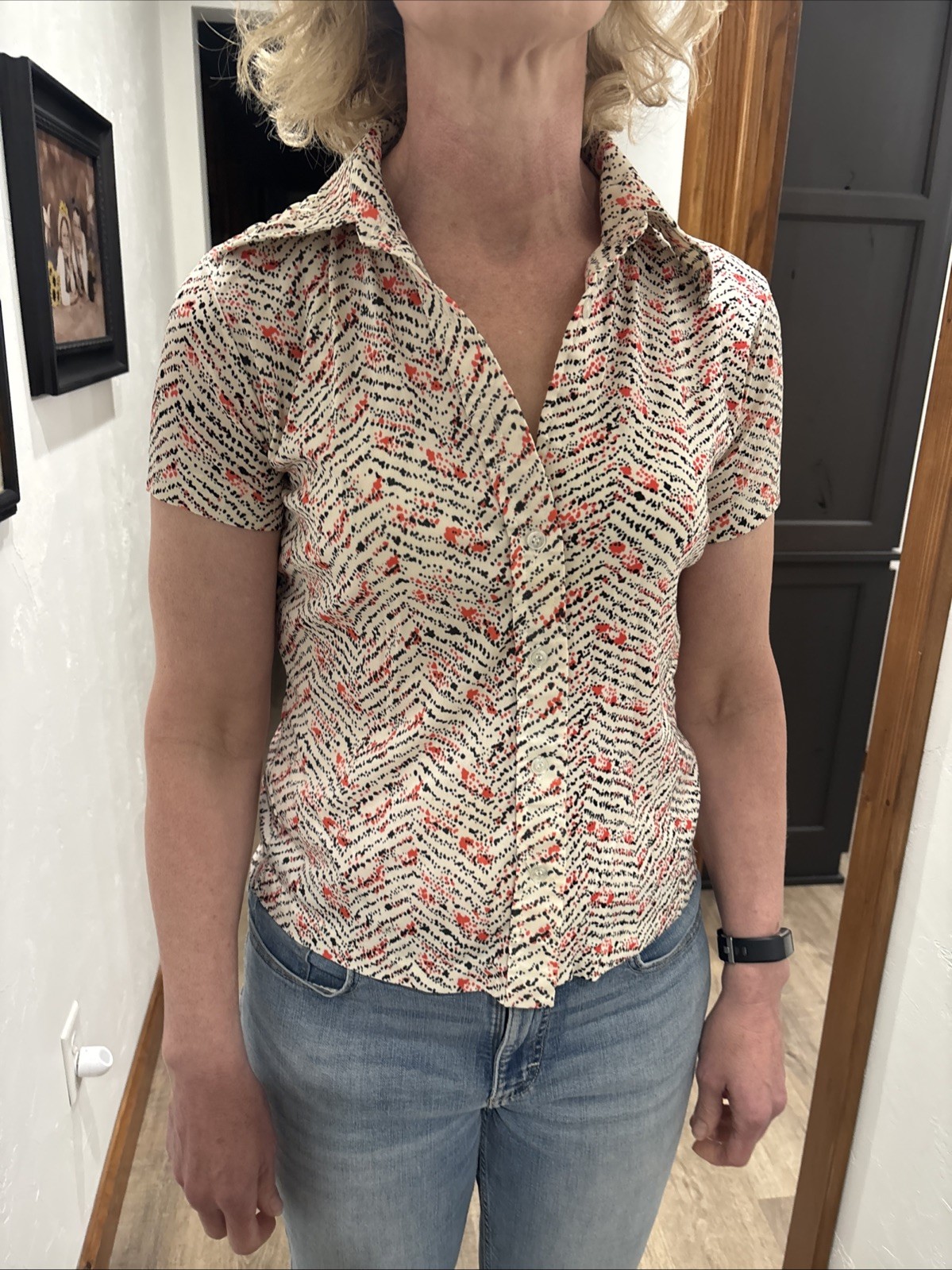 Vintage Womens Top. Silky Feel 100% Nylon Medium Kmart Brand 1970’s