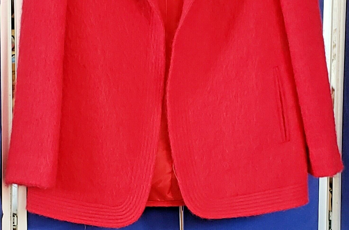 EUC Vintage MOHAIR JACKET by HAROLD GRANT w. UNION Label 1970-80s RED Lined Sz S