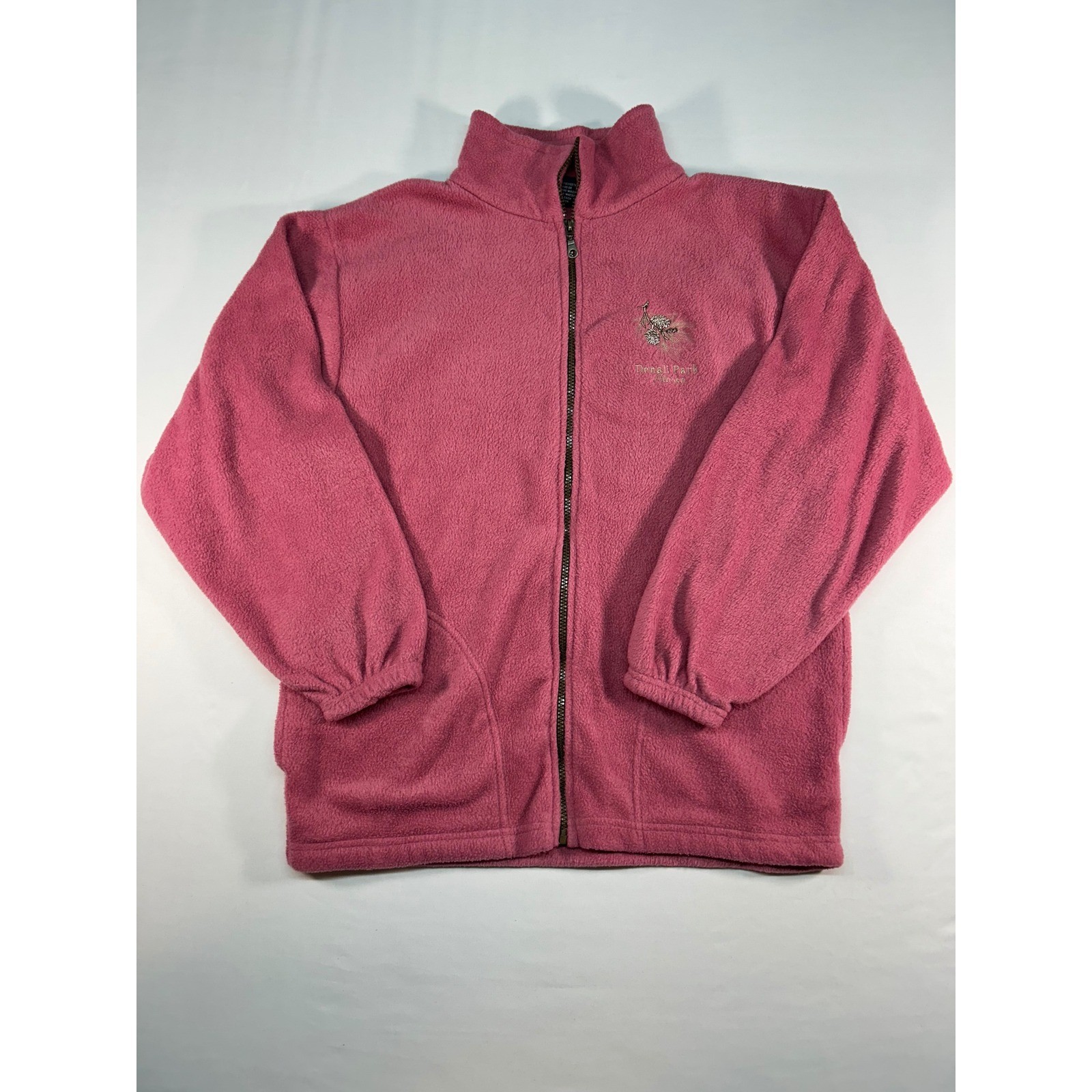 Tipsy Denali Park Alaska Fleece Jacket Womens Medium Pink Full Zip Pinecone