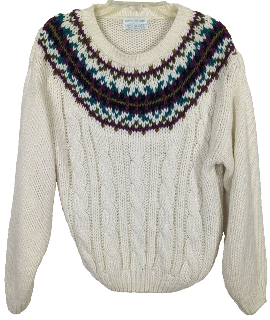 Vintage Jamie Scott knitted by hand women sweater S/M