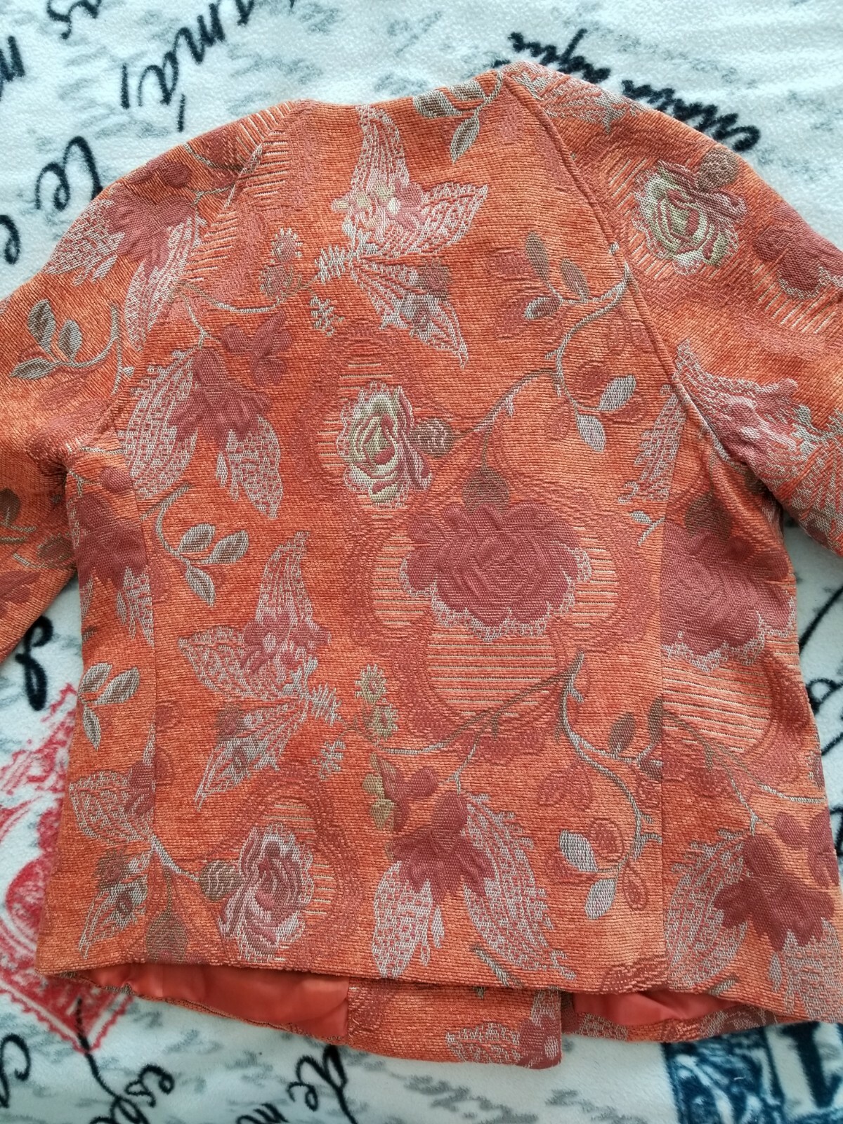 Harve’ Benard Women’s Vintage Orange Tapestry Blazer Jacket Size 4