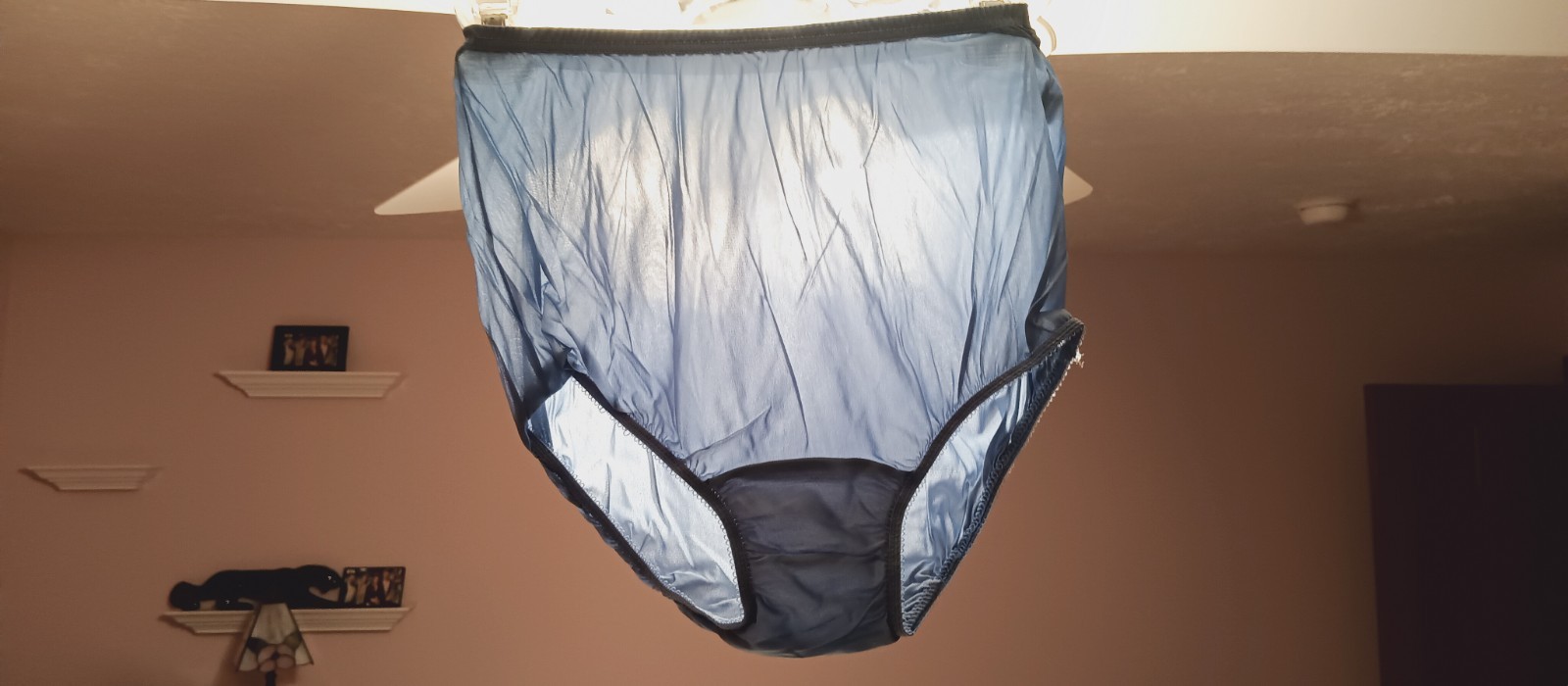 VANITY FAIR VINTAGE PANTY sz 5 DUSTY BLUE- MID HEIGHT PLAIN DESIGN BCG #A0-22