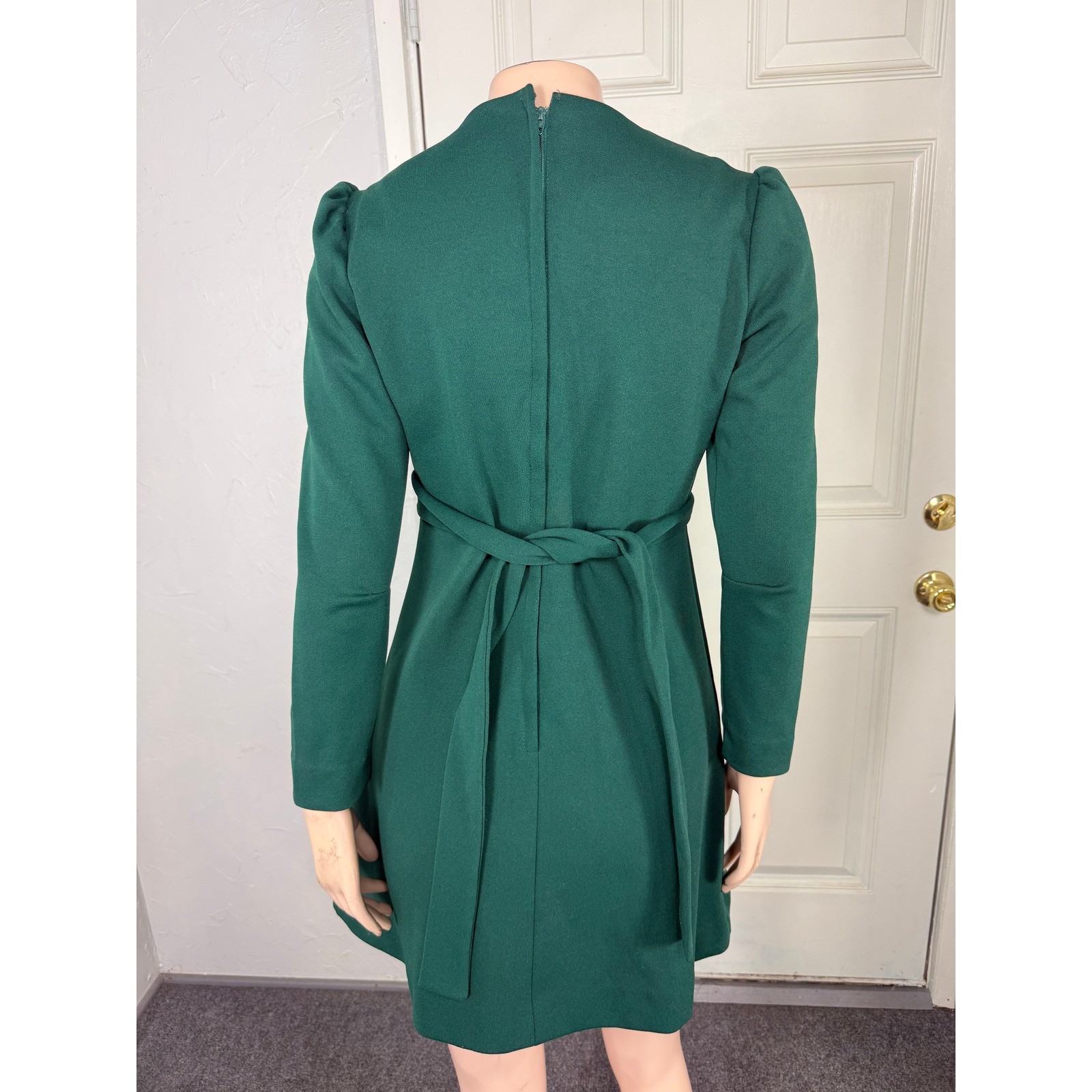 Vintage 70s Allegra New York Dress Embroidered Polyester Knit Party Long Mini E1