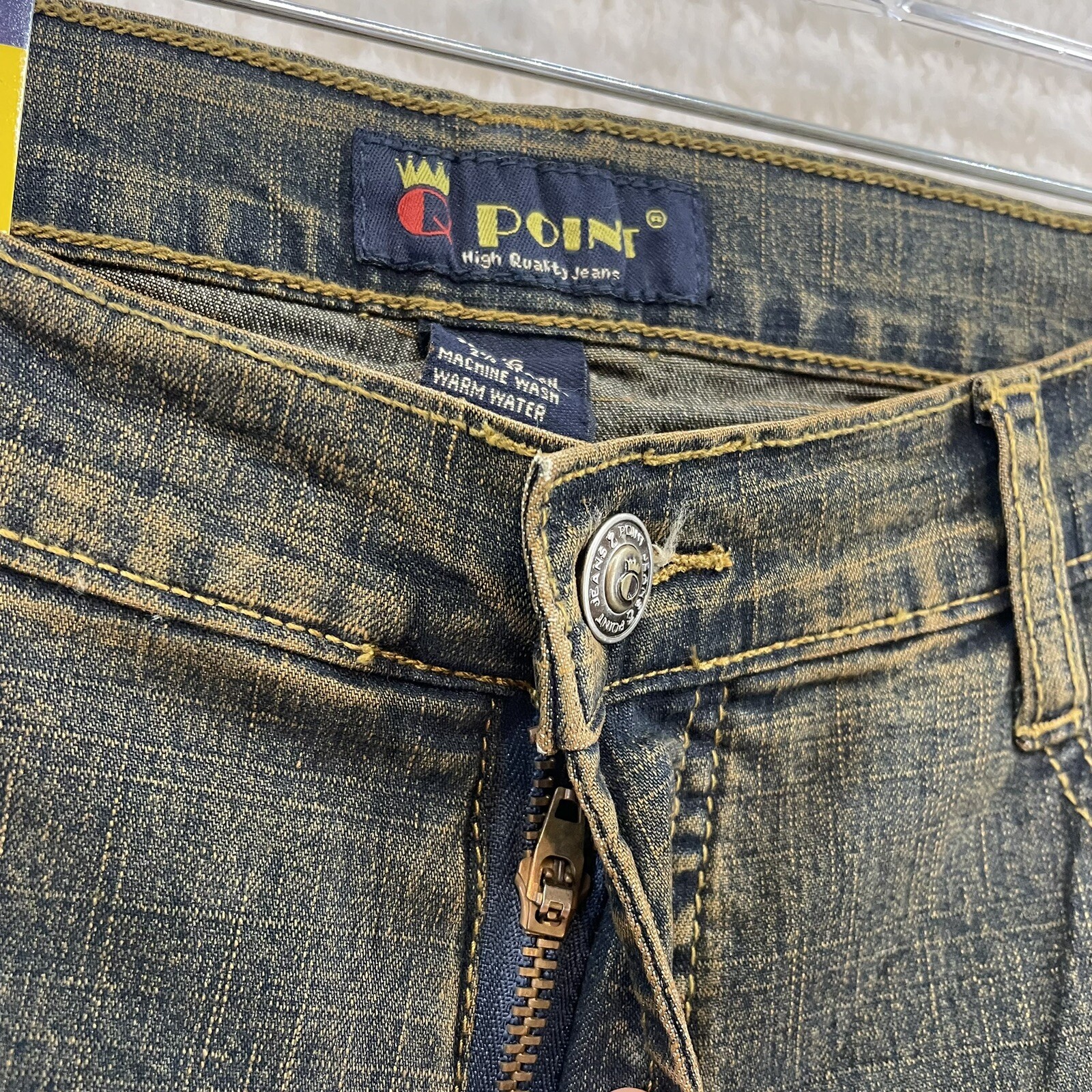 NEW DEADSTOCK Y2K Vintage Jeans 2 25 Long Tall Low Rise Flare Star Burnout