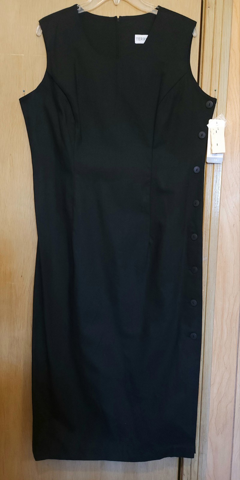 Vtg NOS Terri Ellen Dress Womens Sz 14 100% Cotton Woven Pencil Maxi Sleeveless