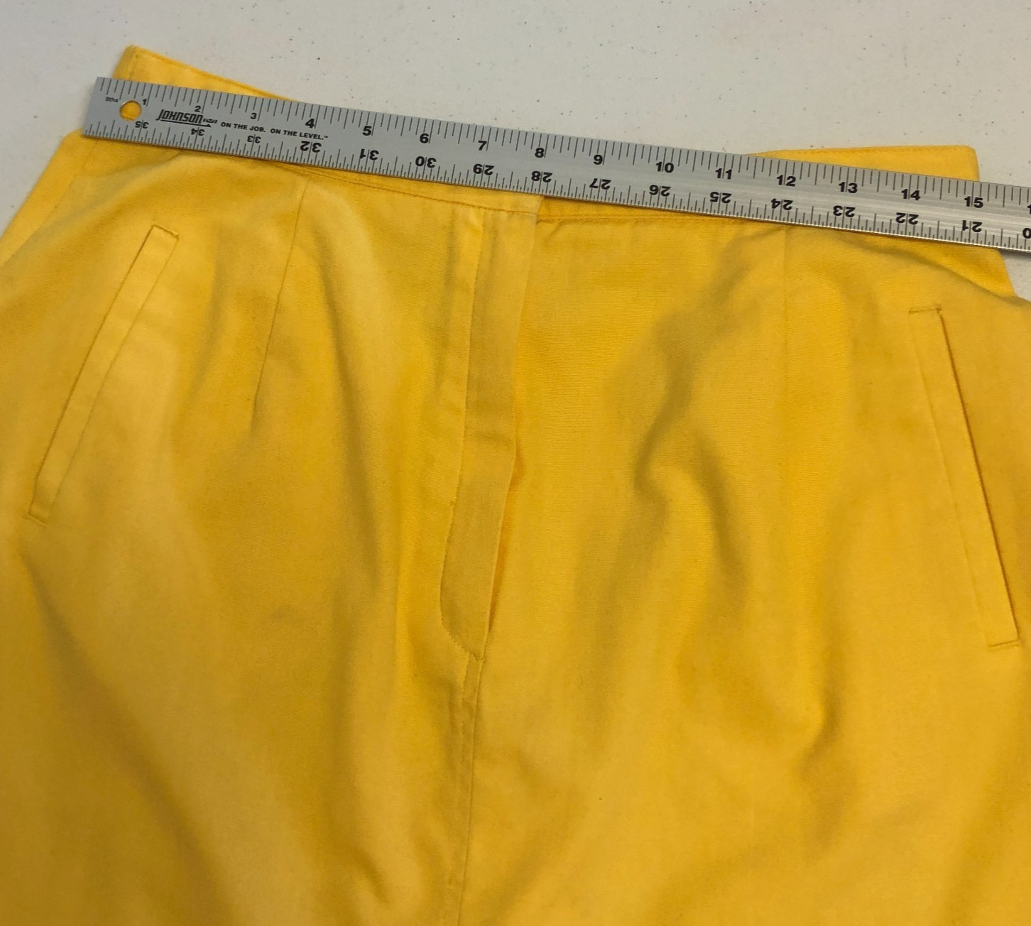 vtg 1970s Country Suburbans 2 pc Skirt Suit 12/14 Yellow Twill Kick Pleats USA