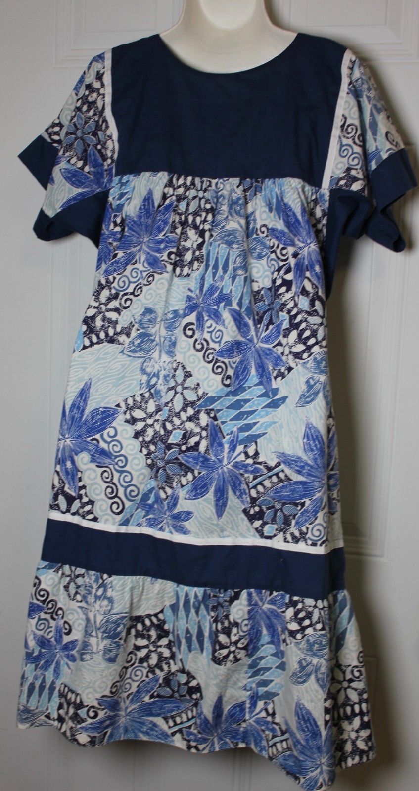 Carol Bennett Cotton Dress Vintage Hawaiian Relaxed Breathable Resort Wear SZ M