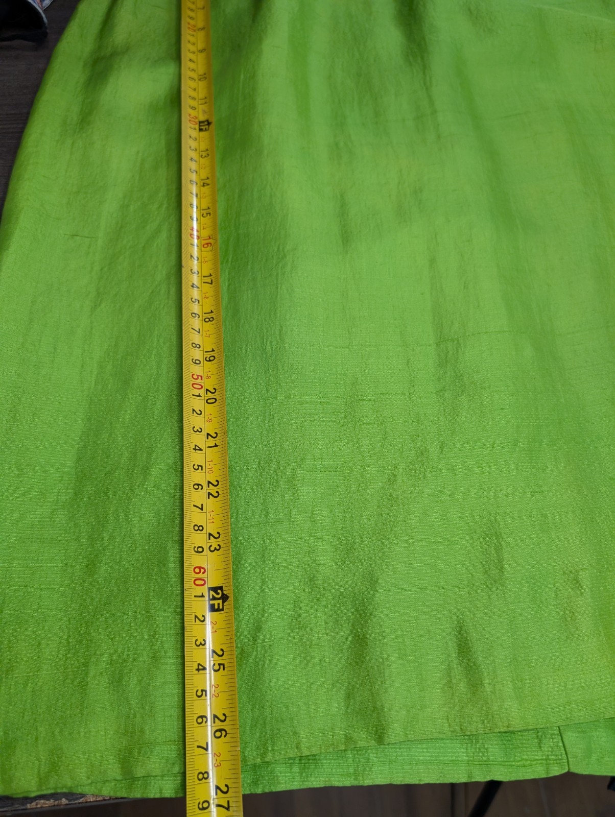 Vintage 60s 70s Chartreuse Green Silk Dupioni Pencil Skirt Mod Cocktail S 4 Or 6